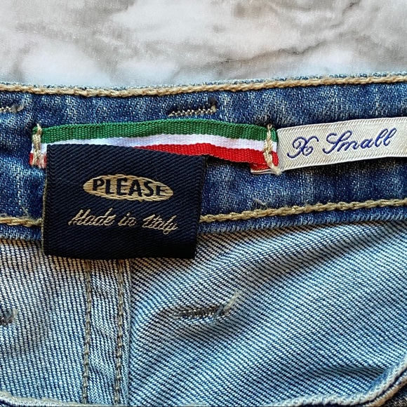 Please Denim Stylish Distressed Jeans with Metallic Accents Size XS - Picture 6 of 11